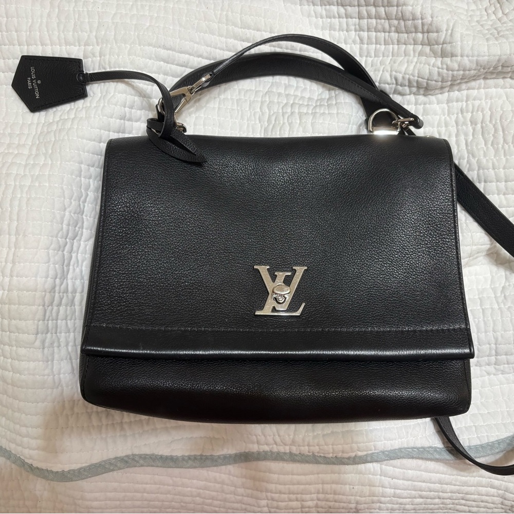Louis Vuitton Black Shoulder Bag with Silver Logo MyLock Me